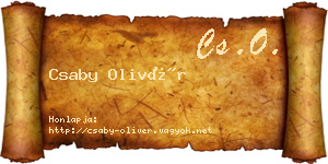 Csaby Olivér névjegykártya