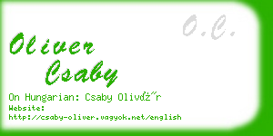 oliver csaby business card